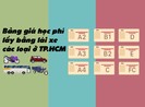 Học phí đào tạo, sát hạch bằng lái xe các loại ở TP.HCM