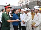 Chủ tịch Quốc hội kiểm tra tiến độ thi công Nhà Quốc hội Lào