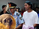Ronaldinho ghi 5 bàn giúp bạn tù vô địch, nhận thưởng heo sữa