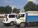 Bình Dương: Xe cấp cứu bị tông ngay trước cổng bệnh viện