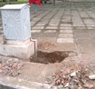 Bảo vệ công viên cắt dây điện ngầm bán phế liệu