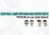 Lịch học, nghỉ tết năm học 2020-2021 TP.HCM và 30 tỉnh thành