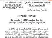 Cần Thơ thông báo 9 địa điểm liên quan ca COVID-19 ở An Giang