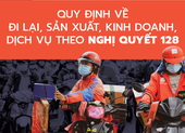 Infographic: Quy định đi lại, sản xuất, kinh doanh, dịch vụ theo Nghị quyết 128