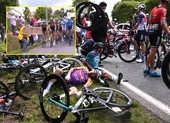 Hàng chục tay đua té ngã chặng đua khởi động Tour de France