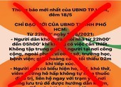 “Chỉ đạo mới của UBND TP.HCM” lan truyền trên mạng là giả mạo