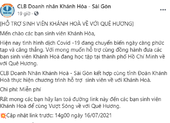 Hỗ trợ miễn phí sinh viên Khánh Hòa tại TP.HCM về quê  