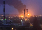VIDEO: Cháy lớn ở kho dầu gần biên giới Nga-Ukraine