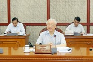 Tổng bí thư Nguyễn Phú Trọng chủ trì họp Bộ Chính trị sáng 10-9.