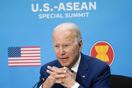 Ông Biden phát biểu tại Hội nghị cấp cao đặc biệt Mỹ-ASEAN ngày 13-5. Ảnh: AP