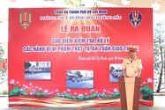 Thượng tá Nguyễn Đình Dương, Trưởng phòng PC08 TP.HCM, phát biểu tại buổi lễ. Ảnh: MỸ DUYÊN