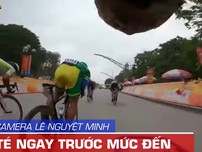 Video góc camera Lê Nguyệt Minh: Cú té đau trước mức đến