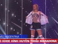Hoa hậu Argentina cởi áo ngoài khoe hình huyền thoại Maradona