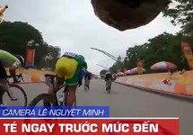 Video góc camera Lê Nguyệt Minh: Cú té đau trước mức đến