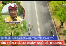 Anh Mười Trường Tài vừa thở vừa trả lời thật dễ thương