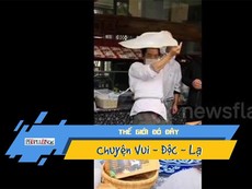 Lác mắt xem đầu bếp làm xiếc với bột làm bánh