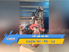 Video: Mặc áo dài, vừa múa vừa đội xe máy lên đầu gây sốt