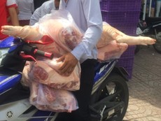 Clip:Người Sài Gòn xếp hàng mua thịt heo 25.000 đồng/kg