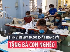 Tình người mùa dịch: SV Cần Thơ may khẩu trang cho người nghèo
