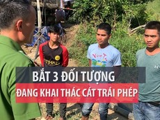 Phát hiện một điểm khai thác cát trái phép