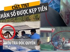 Video: Cận cảnh kẹp tiền vào sổ khi trình CSGT, TTGT trên sông