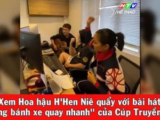 Xem hoa hậu H'Hen Niê 'quẩy' tới bến cổ vũ đua xe đạp