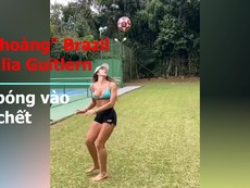 Nữ hoàng bóng đá Brazil, Natalia Guitler sút bóng vào góc chết