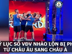 Kỷ lục về số VĐV nhào lộn 'đáp' trên mặt bàn trong 1 phút