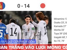 Video Nhật Bản thắng đậm Mông Cổ 14-0 tại Vòng loại World Cup