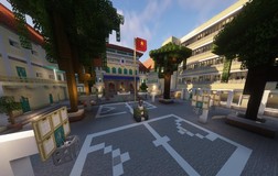 Nhóm học sinh lớp 9 'xây' Trường Chuyên Trần Đại Nghĩa trong game Minecraft