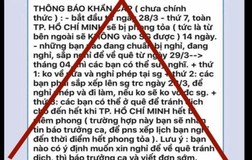 Xác định 10 tài khoản lan truyền sai tin phong tỏa toàn TP.HCM