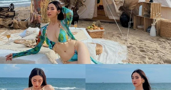 Lương Thuỳ Linh diện bikini khoe vóc dáng nóng bỏng bên bãi biển