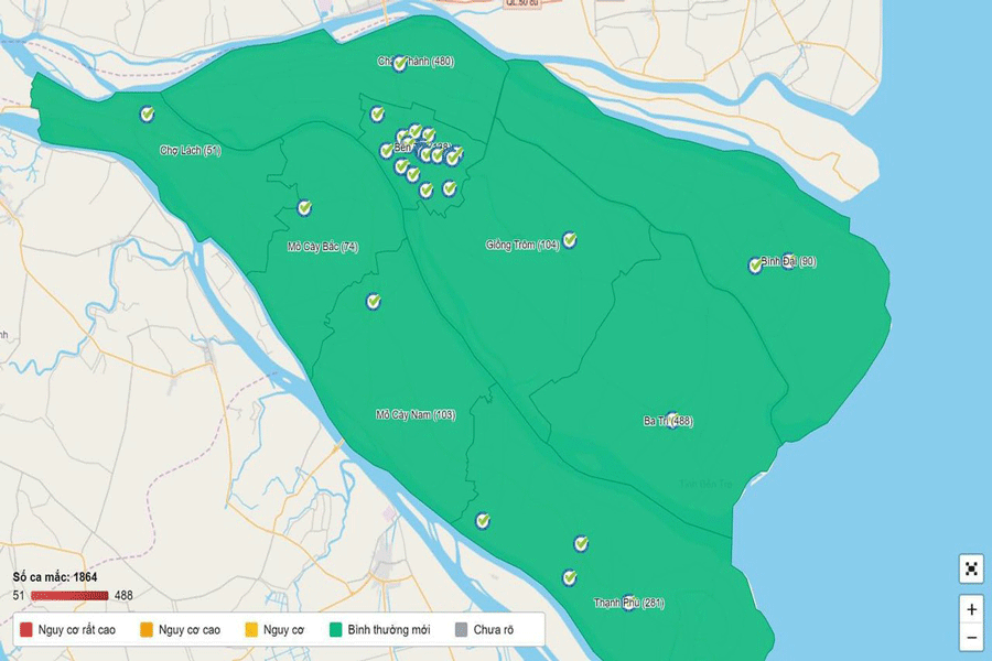 Toàn tỉnh Bến Tre đã trở lại vùng xanh, đạt mức bình thường mới - ảnh 2
