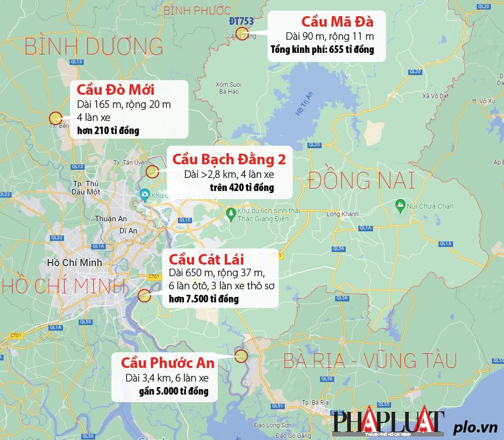 Vị Trí 5 Cây Cầu Kết Nối Đồng Nai Với Tp.Hcm Và Các Tỉnh Đông Nam Bộ