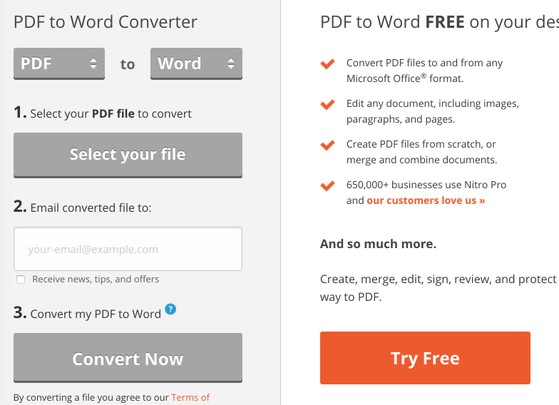 online pdf to word converter nitro