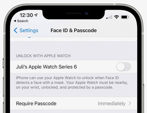 mở khóa iPhone không cần tháo khẩu trang apple watch