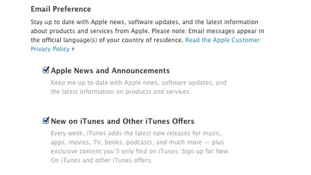 Lựa chọn thêm các thông báo từ Apple hoặc các chương trình khuyến mãi trên iTunes