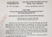 Có 1 ca COVID-19 mới, Hà Nội ra công điện khẩn chống dịch