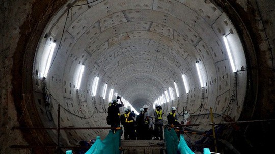 Cận cảnh bên trong đường hầm tuyến Metro đầu tiên của TPHCM - Ảnh 1. Cận cảnh bên trong đường hầm tuyến Metro đầu tiên của TPHCM - Ảnh 1.