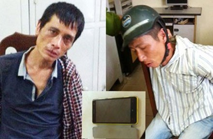 2 tên cướp bị khống chế bắt giữ dẫn giải về trụ sở CA.
