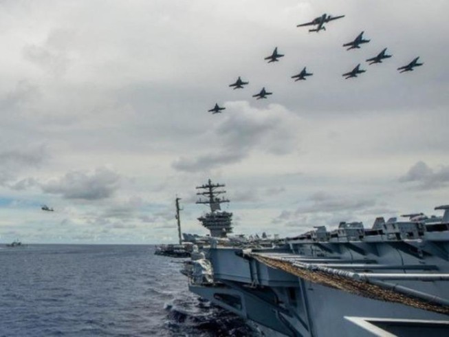 Hải quân Mỹ tại Biển Đông. Ảnh: NEWSCHANNEL5