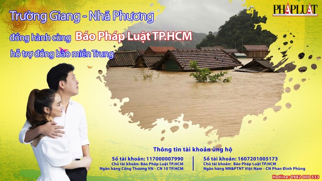 Trường Giang, Nhã Phương kêu gọi hỗ trợ đồng bào miền Trung