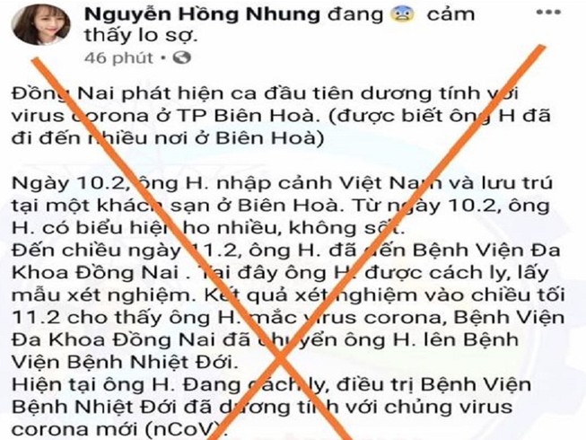 Truy tìm người phao tin 'Đồng Nai có ca nhiễm Corona'
