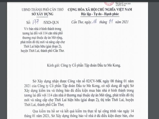 Cần Thơ: 114 nhà ở hình thành trong tương lai được mua, bán