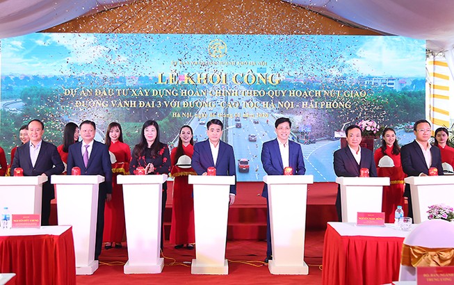 Khởi công nút giao Vành đai 3 với cao tốc Hà Nội - Hải Phòng