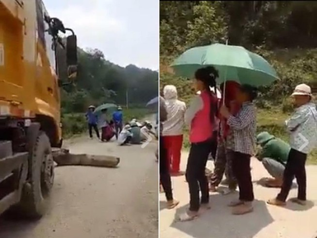 Lãnh đạo xã giải thích việc dân chặn xe tải xin tiền