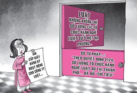 Không cho mở công ty luật vì… hết chỉ tiêu