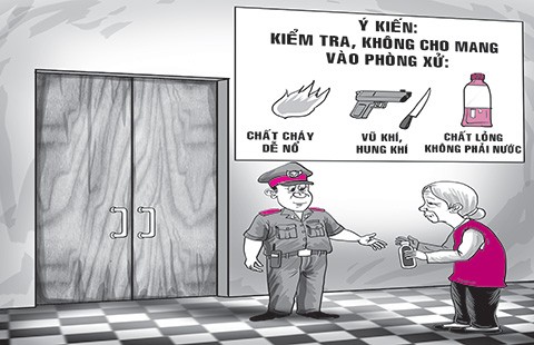 Tạt phân vào đương sự tại tòa