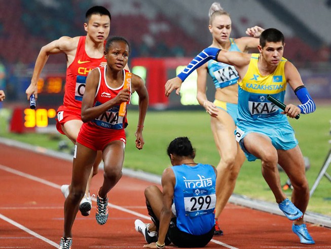 Asiad 18 thử nghiệm nội dung tiếp sức nam nữ
