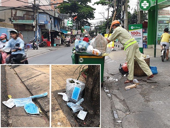Vứt khẩu trang bừa bãi, coi chừng lây dịch bệnh